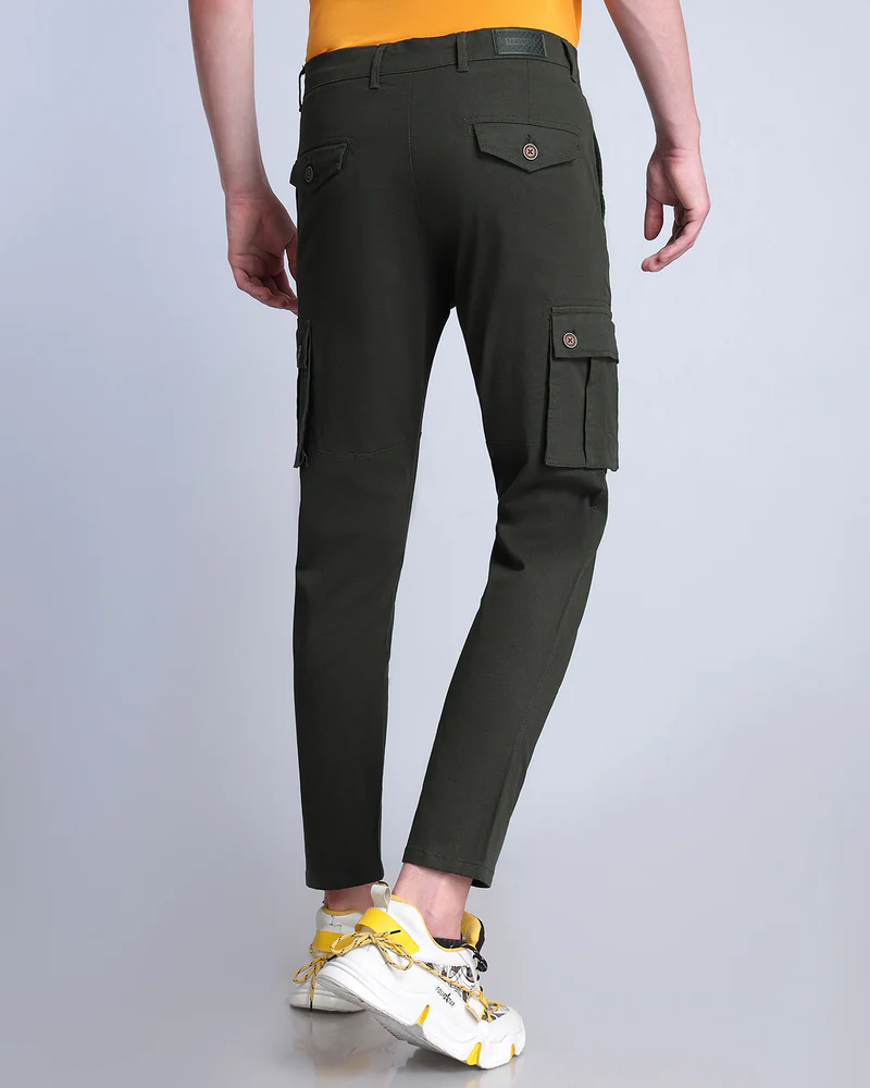 Hunter Green Stretch Cotton Cargo - Image 6