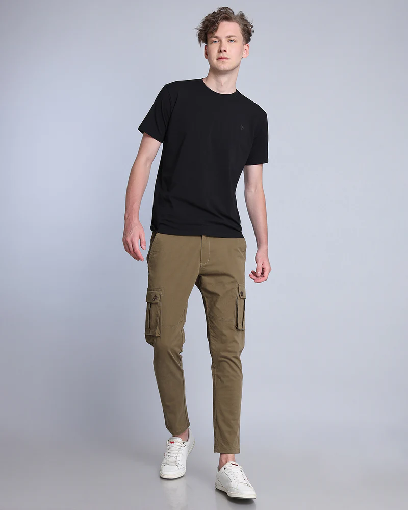 Army Green Stretch Cotton Cargo - Image 3