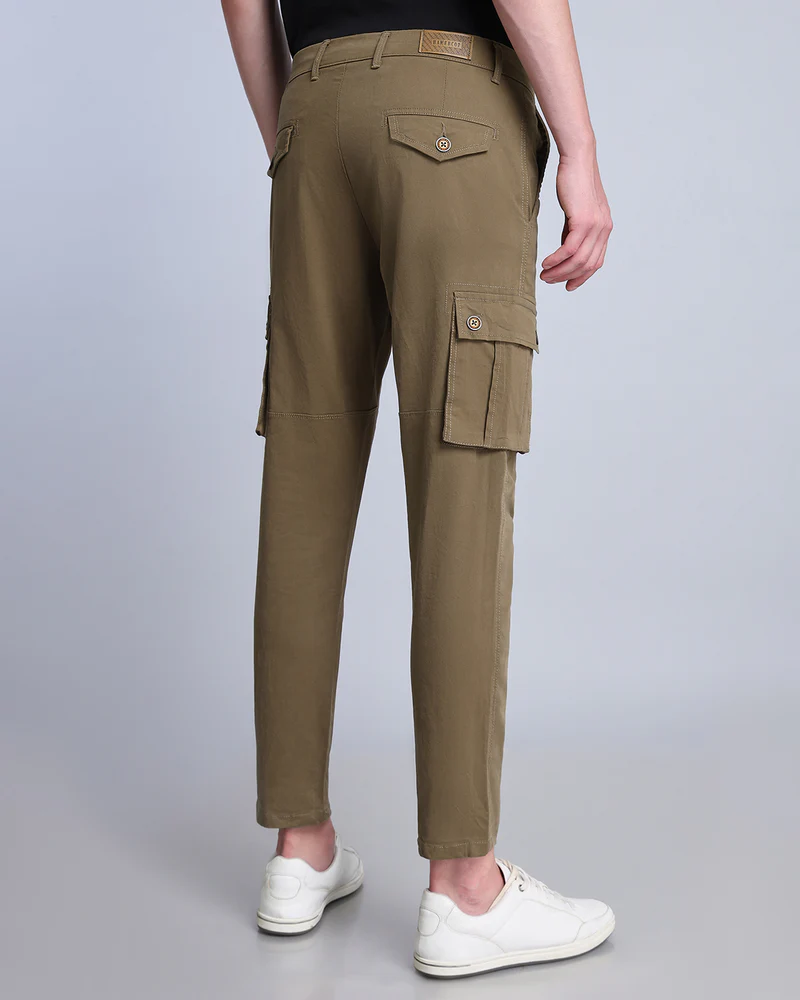 Army Green Stretch Cotton Cargo - Image 6