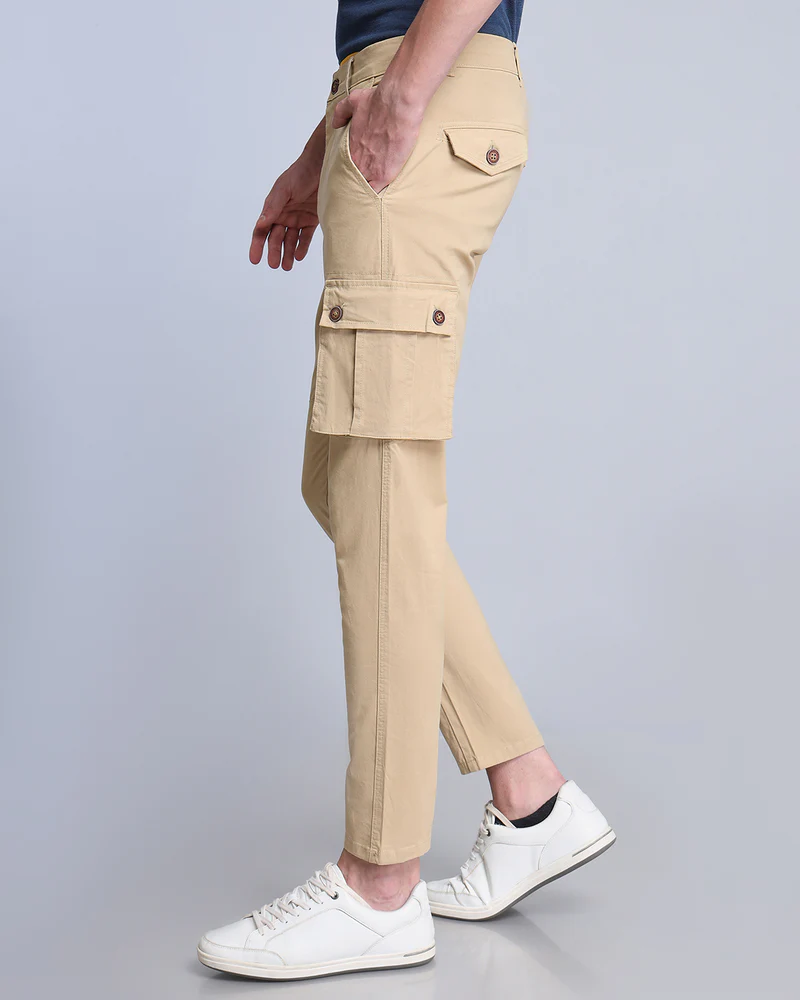 Sandstone Khaki Stretch Cotton Cargo - Image 4