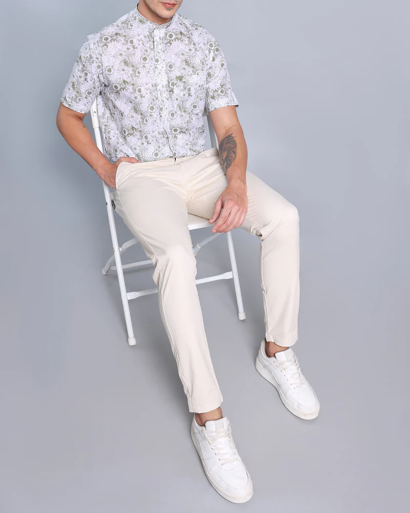 Ivory White Stretch Cotton Chinos - Image 5