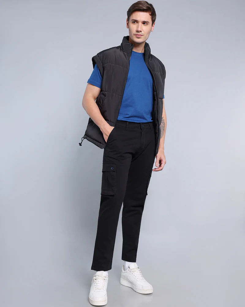 Ultra Black Stretch Cotton Cargo