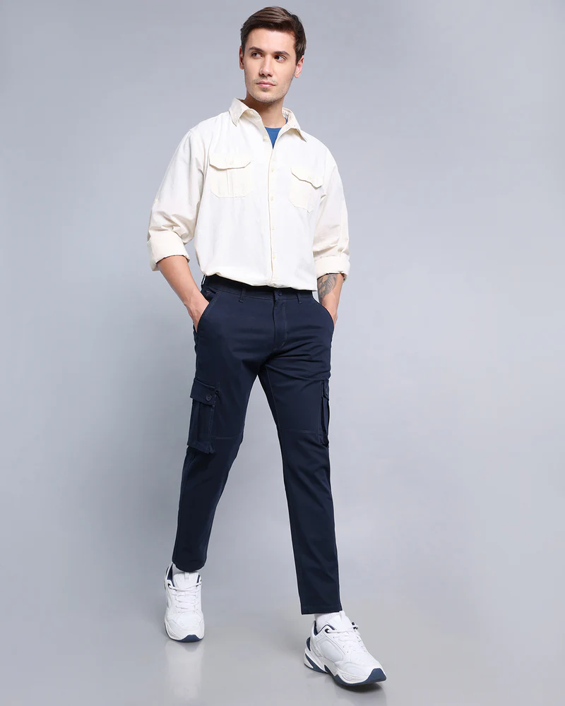Navyblue Stretch Cotton Cargo