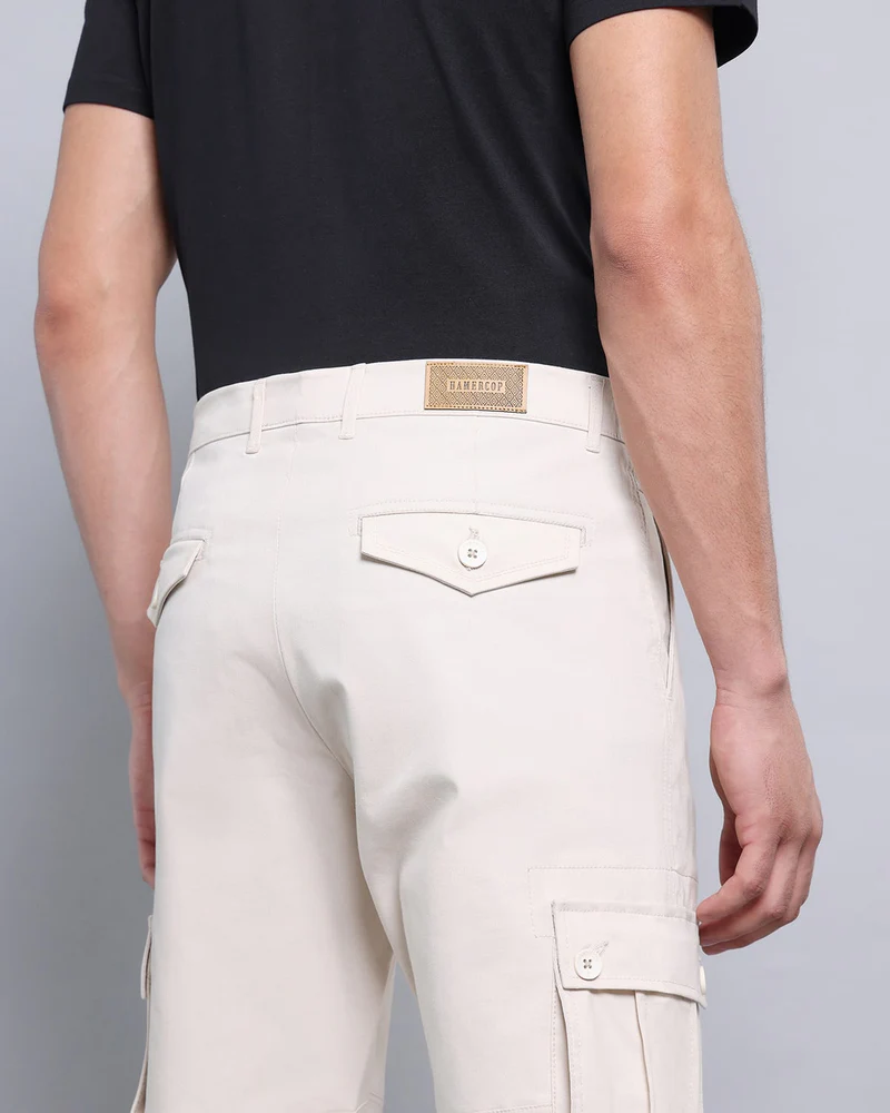 Coconut Cream Stretch Cotton Cargo - Image 2