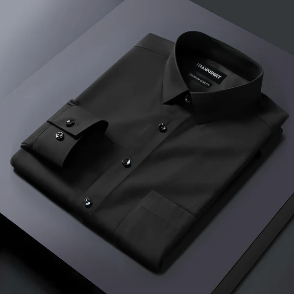 Premium Cotton Solid Shirt for Man (Black) - Image 2