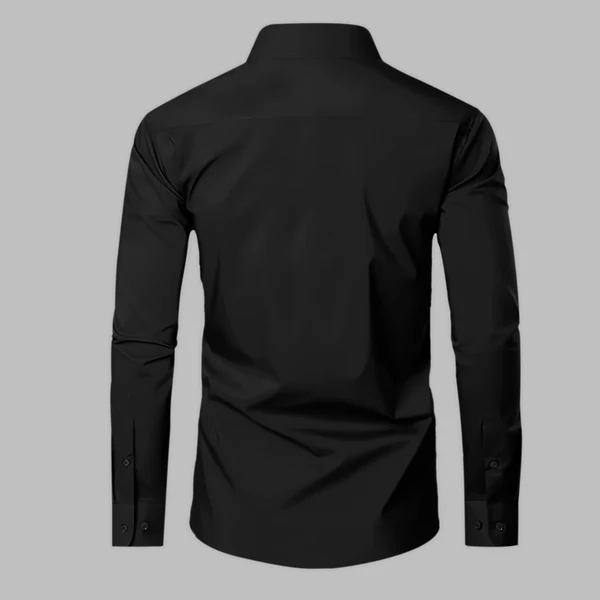 Premium Cotton Solid Shirt for Man (Black) - Image 4