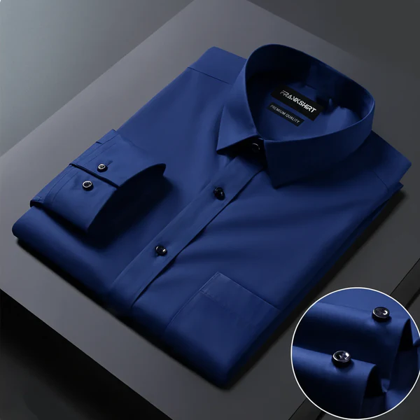 Premium Cotton Solid Shirt for Man (Navy Blue) - Image 2