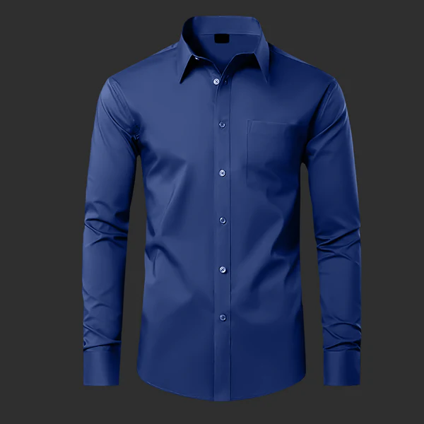 Premium Cotton Solid Shirt for Man (Navy Blue) - Image 4