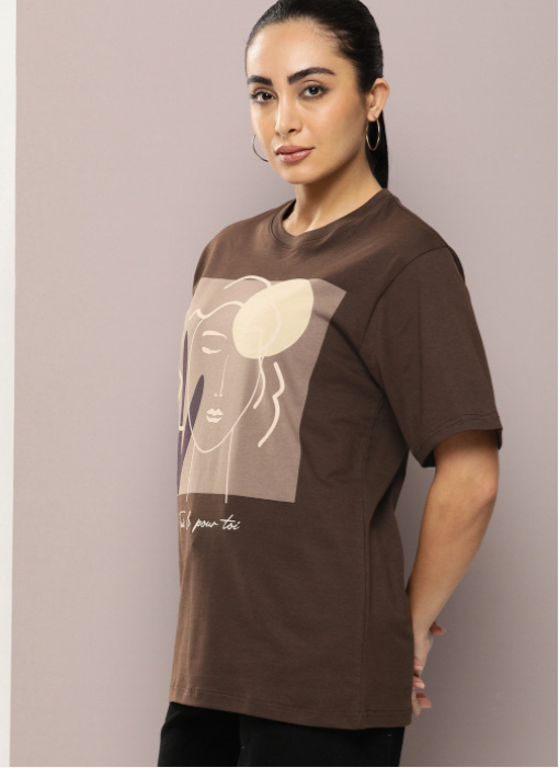 Graphic Printed Oversized Pure Cotton T-shirt - Image 3
