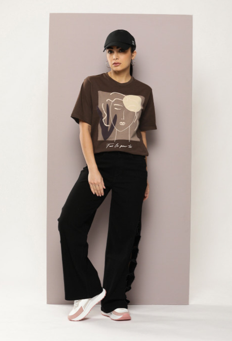 Graphic Printed Oversized Pure Cotton T-shirt - Image 2
