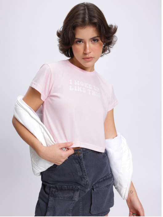 glitchez Printed Crop T-shirt