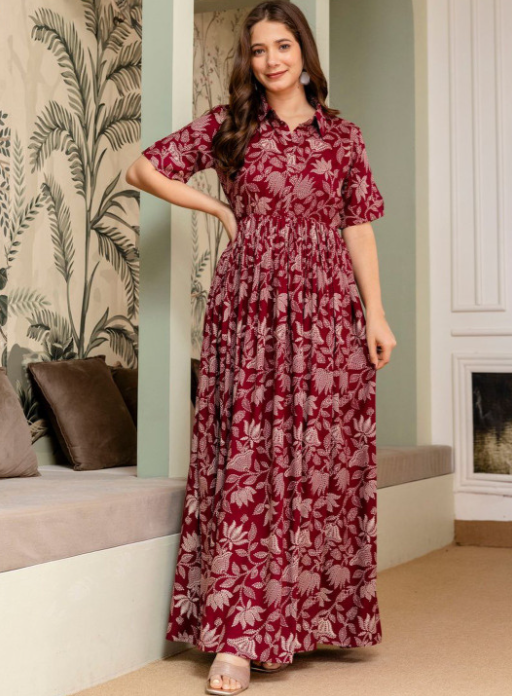 PURSHOTTAM WALA Women Printed Floral Anarkali Kurta - Image 3