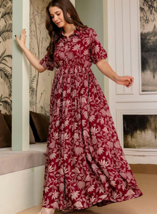 PURSHOTTAM WALA Women Printed Floral Anarkali Kurta - Image 2