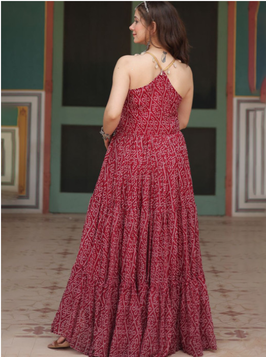 Green Solid Anarkali Kurta With Dupatta Set - Image 3