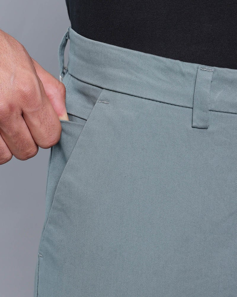 Dusty Mint Green Stretch Cotton Chinos - Image 3