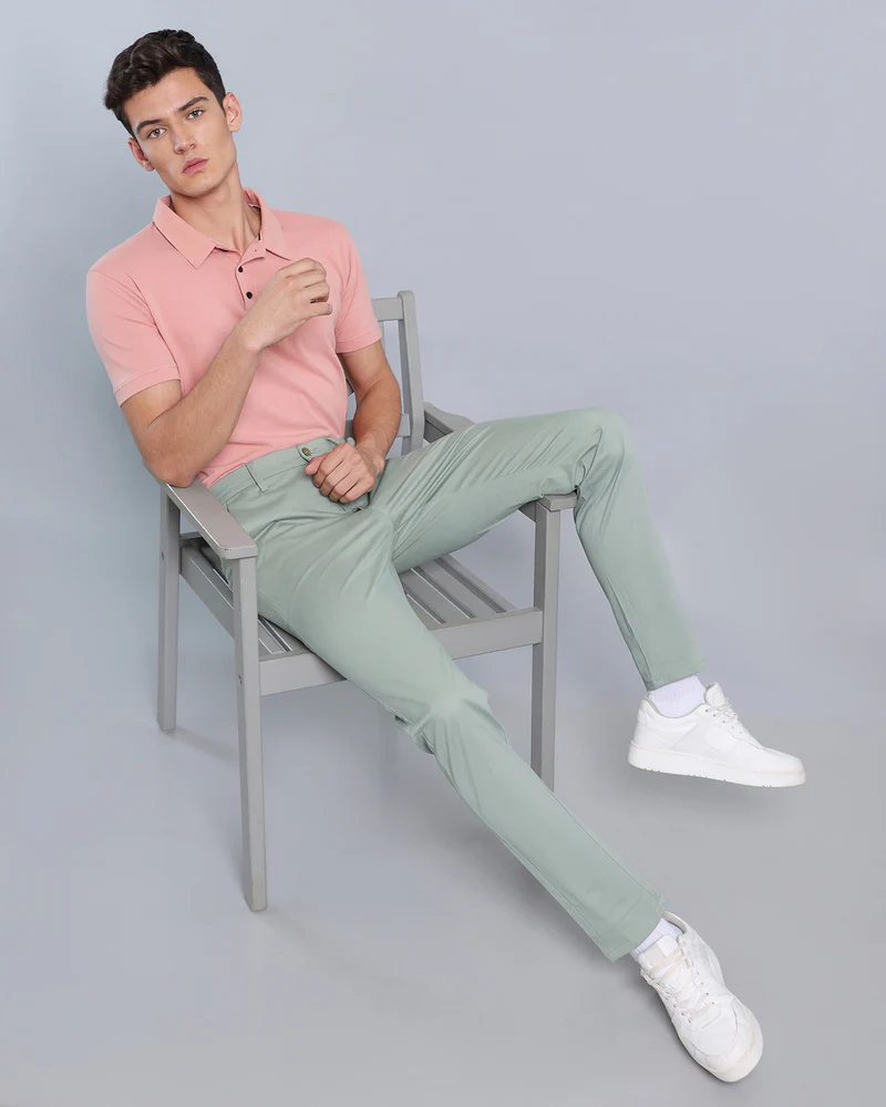 Fern Green Stretch Cotton Chinos - Image 5