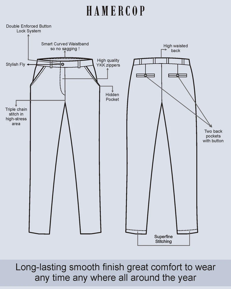 Midnight Navy Blue Stretch Cotton Chinos - Image 6